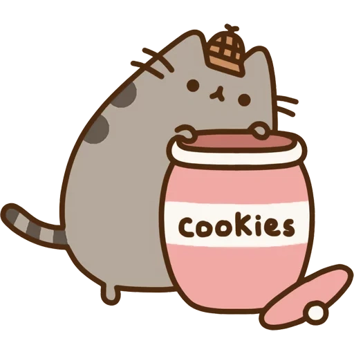 пушин, пушин кот, пушин кэт, pusheen cat, котик пушин печеньем