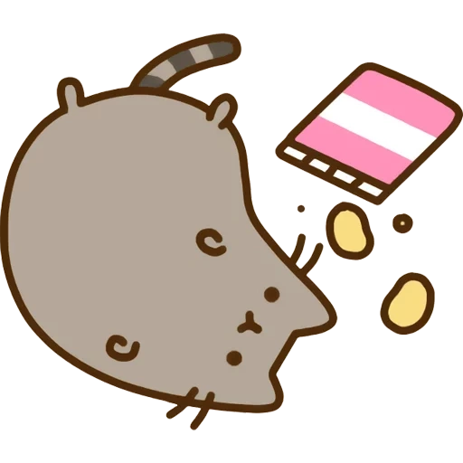 tekan kedalam, pushin cat, pusheen cat, pushin kat makan kue