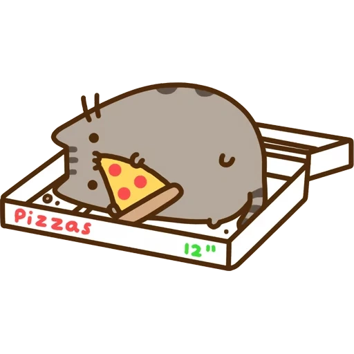 pusheen, cat pushin, pusheen the cat, pushin kat pizza, pushin kat eats pizza