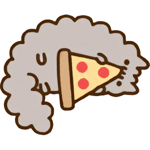pushin kat, pizza makanan pushin, stiker cat pushin, perselisihan pizza emoji