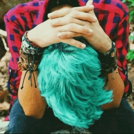 волосы цветные, волосы крашеные, радужные волосы, бирюзовый цвет волос, волосы голубого цвета