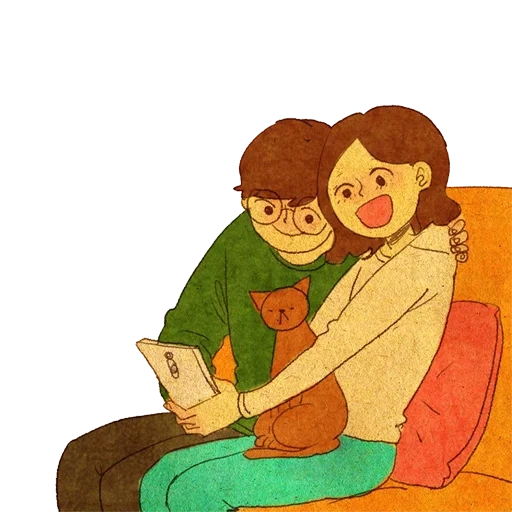 puuung, drawings of steam, puuung hugs, drawings of couples, cute couples drawings