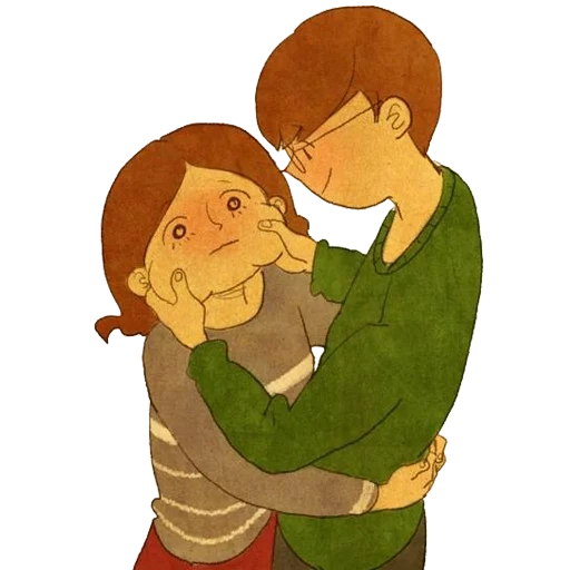 puuung, chico, abrazo de dibujo, dibujos de parejas, abrazos de puuung