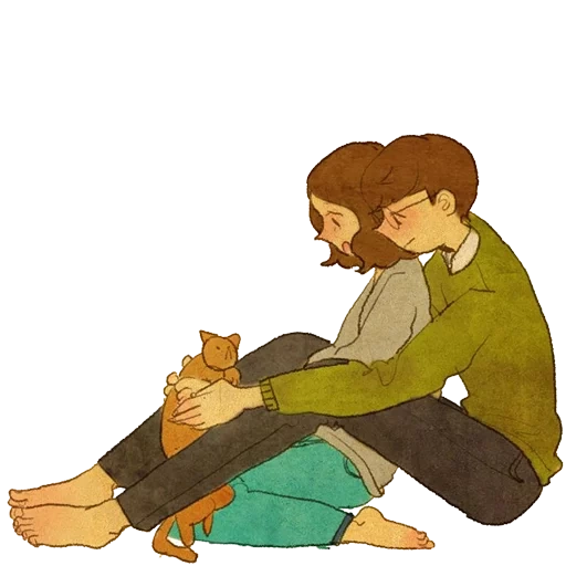puuung, drawings of couples, puuung hugs, couple illustration, relations illustration