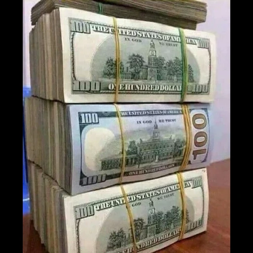 доллары, пачка 100 долларовых купюр, богатство деньги, долларовые банкноты, доллары евро