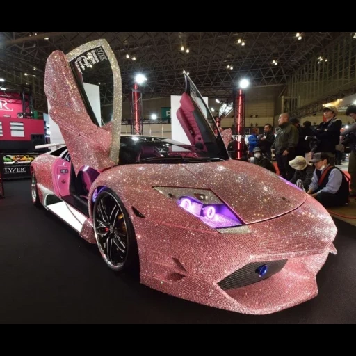 ламборджини сваровски розовая, lamborghini swarovski, машина ламборгини венено розовая, lamborghini aventador swarovski, lamborghini veneno