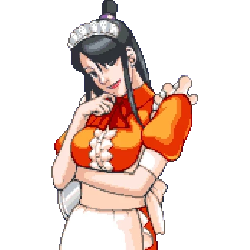 anime, anime characters, maya fei ace attorney, ace attorney mia sprite, maya ace attorney waiter
