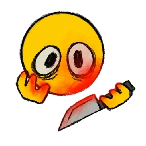 рисунок, смайл ножом, смайлик ножом, рисунки эмодзи, cursed emoji убийца