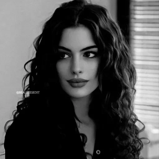 girl, curly hair, the beauty of a woman, female beauty, anne hathaway's curly hair