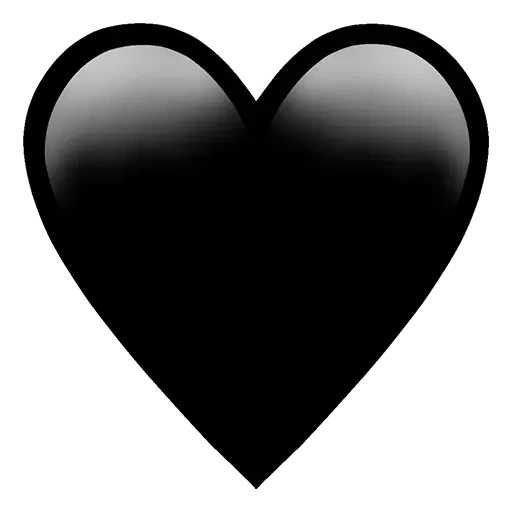 cœur, le cœur des emoji, coeur noir, fond noir emoji coeur, cœur noir avec un fond transparent