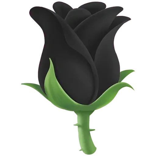 emoji rose, emoji rosa, rose nere, emoji nero rosa, fiore nero sorridente