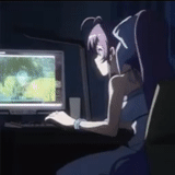 anime, peretas anime, slowed reverb, lo fi hip hop, anime di belakang komputer