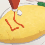 fried eggs, food animation, omuraisu animation, anime food omuraysu, fried eggs omuraysu animation