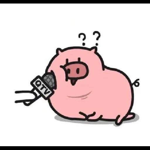 mumps, pig, piglet pattern, pig pink, sketch line