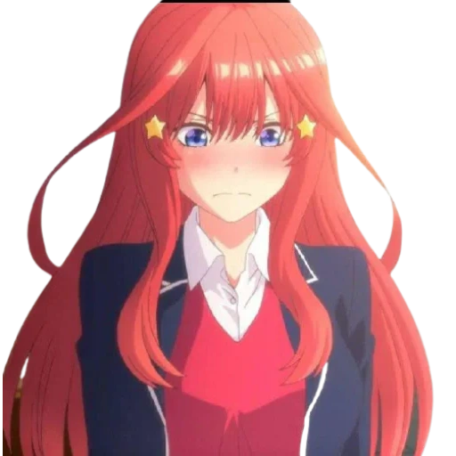 мику накано, ицука накано, toubun no hanayome, тян красными волосами, аниме девушки рыжими волосами