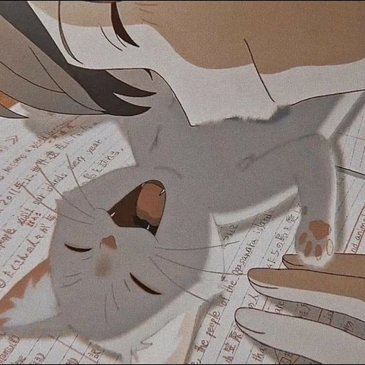 animación, gato de animación, pretende ser un gato a través de las lágrimas, cartel fingiendo ser un gato a través de las lágrimas, la portada del anime pretende ser un gato a través de las lágrimas