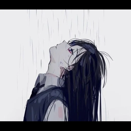 figure, l'art de la tristesse, anime triste, dessin de couple d'anime, l'art de la tristesse de l'anime