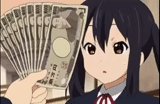 anime, uang, meme anime, model anime, dengan uang