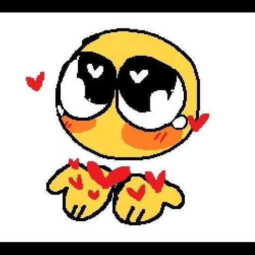 digi sorride, l'emoji è dolce, disegni di emoji, emoticon adorabili, smiley con i cuori