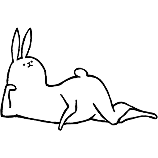 кролик, заяц кролик, кролик контур, кролик рисунок