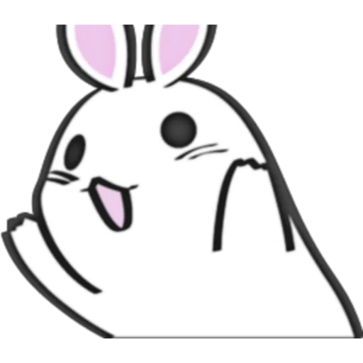 coelho, coelho, amêndoa de coelho, coelho de esboço, coelho sorridente anime