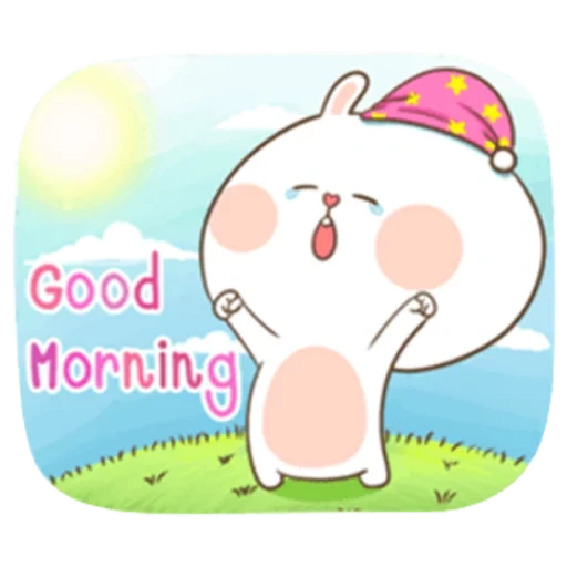 kavai's picture, kawai pictures, lovely kavai paintings, lovely good morning pattern, tuagom puffy bear and rabbit