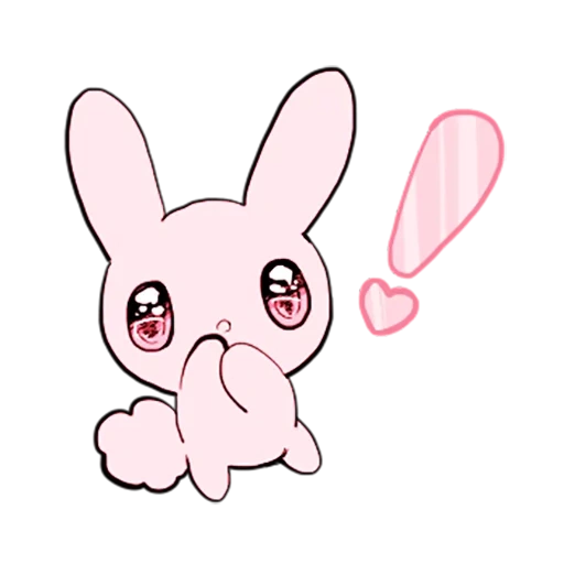 bunny, rabbit, pink bunny, the rabbit is pink, chibi kawai jenny rabbits