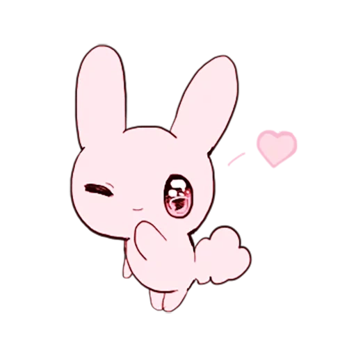 bunny, rabbit, pink bunny, the rabbit is pink, chibi kawai jenny rabbits