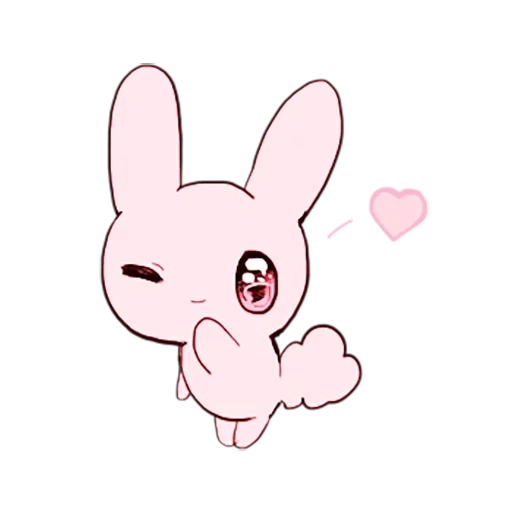 lapin, lapin, lapin rose, le lapin est rose, chibi kawai jenny rabbits