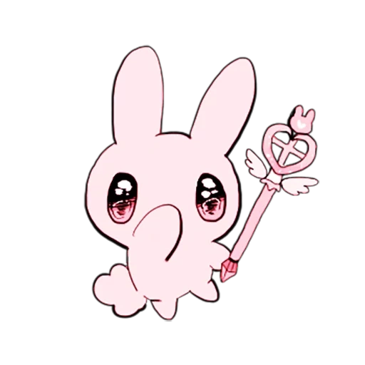 rabbit, pink bunny, the rabbit is pink, pink bunny, chibi kawai jenny rabbits