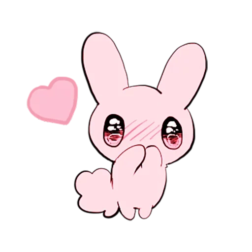 bunny, rabbit, pink bunny, the rabbit is pink, chibi kawai jenny rabbits