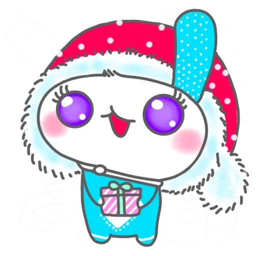 michelle rabbit, sketsa santa claus yang lucu, sketsa kawai