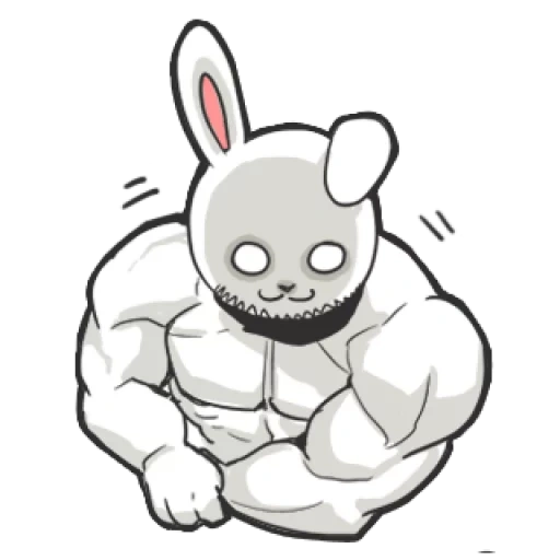 anime, coniglio con i muscoli, coniglio cacca, il coniglio muscolare 2, spirito eterico muscolo di leggende di coniglio