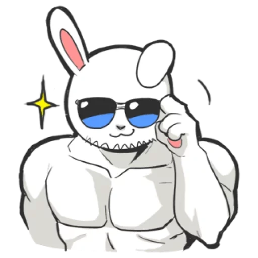 animation, muscle rabbit, rabbit bodybuilder, muscle rabbit