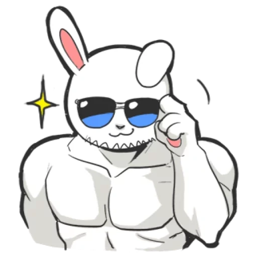 anime, lapin avec les muscles, bodybuilder de lapin, lapin musculaire