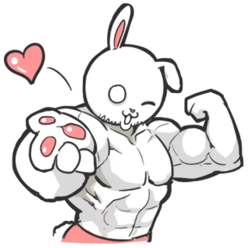 аниме, кролик мускулами, накаченный кролик, the muscle rabbit 2, эфирный дух кролик мускул легенд