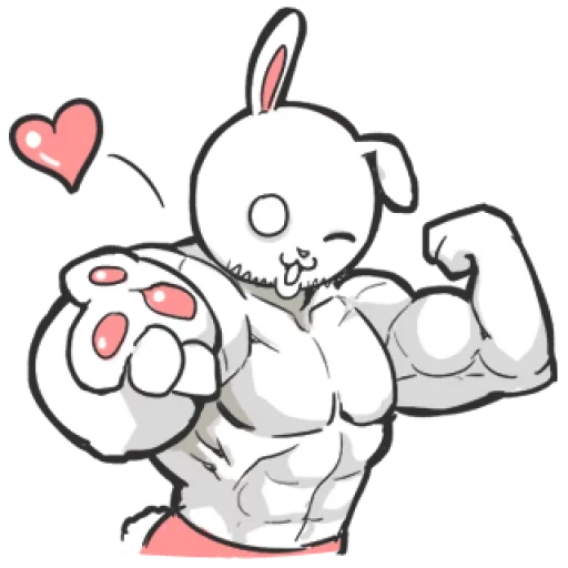 anime, coelho com músculos, coelho cocô, o rabbit muscular 2, músculos de lendas do coelho espiritual etérico