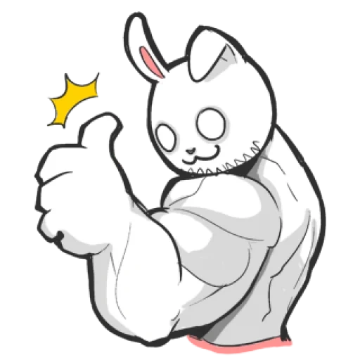 аниме, заяц качок, muscle rabbit, кролик мускулами, накаченный кролик