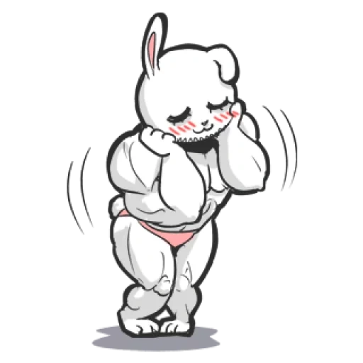 cute rabbit, cute little rabbit, cute rabbit, inflatable rabbit, muscle rabbit