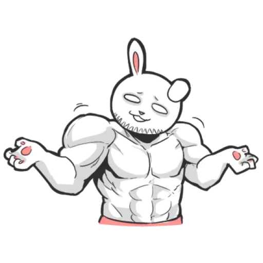 muscle rabbit, кролик мускулами, накаченный кролик, мускулистый кролик, эфирный дух кролик мускул легенд
