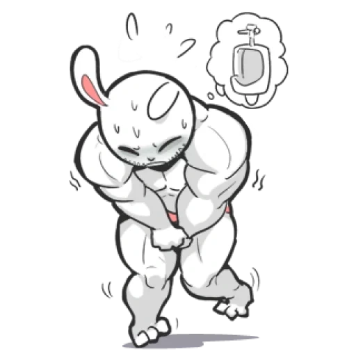 muscle rabbit, pumping hare, muscle rabbit, inflatable rabbit, muscle rabbit