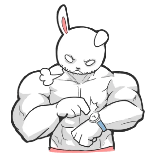 anime, muscle rabbit, das muskulöse kaninchen, das aufblasbare kaninchen, legende des ätherischen kaninchenmuskels