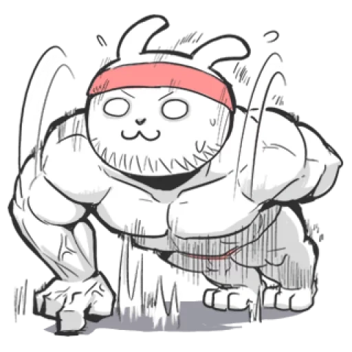 аниме, muscle rabbit, тайко muscle кролик, эфирный дух кролик мускул легенд