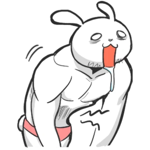 anime, lapin musculaire, lapin avec les muscles, lapin caca, lapin musculaire