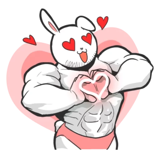 аниме, muscle rabbit, кролик мускулами, накаченный кролик, the muscle rabbit 2