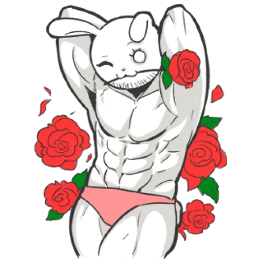 muscle rabbit, inflatable rabbit, muscle rabbit, legend of ethereal rabbit muscle