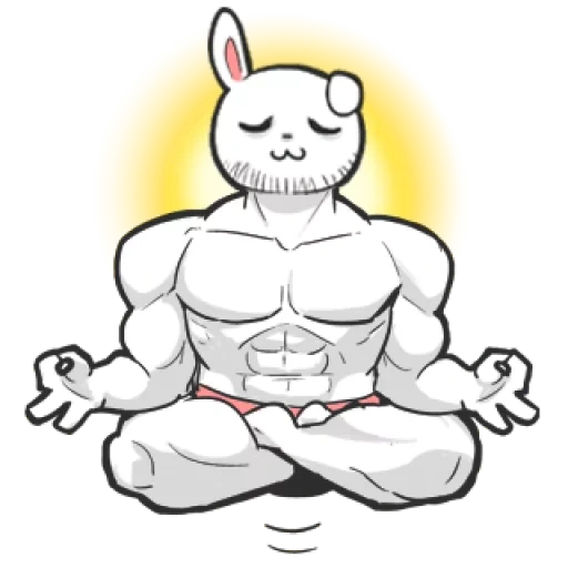 coelho com músculos, coelho cocô, coelho muscular, músculos de lendas do coelho espiritual etérico