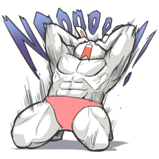 аниме, muscle, muscle rabbit, багз банни силач, muscle growth заяц
