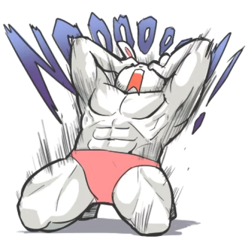 anime, muscle, muscle rabbit, bugs kelinci, kelinci pertumbuhan otot