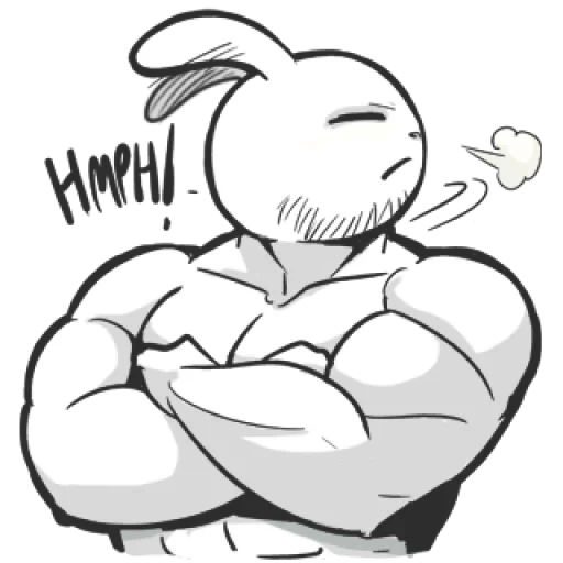 anime, conejo muscular, conejo con músculos, conejo caca, espíritu etérico músculo de conejo de leyendas